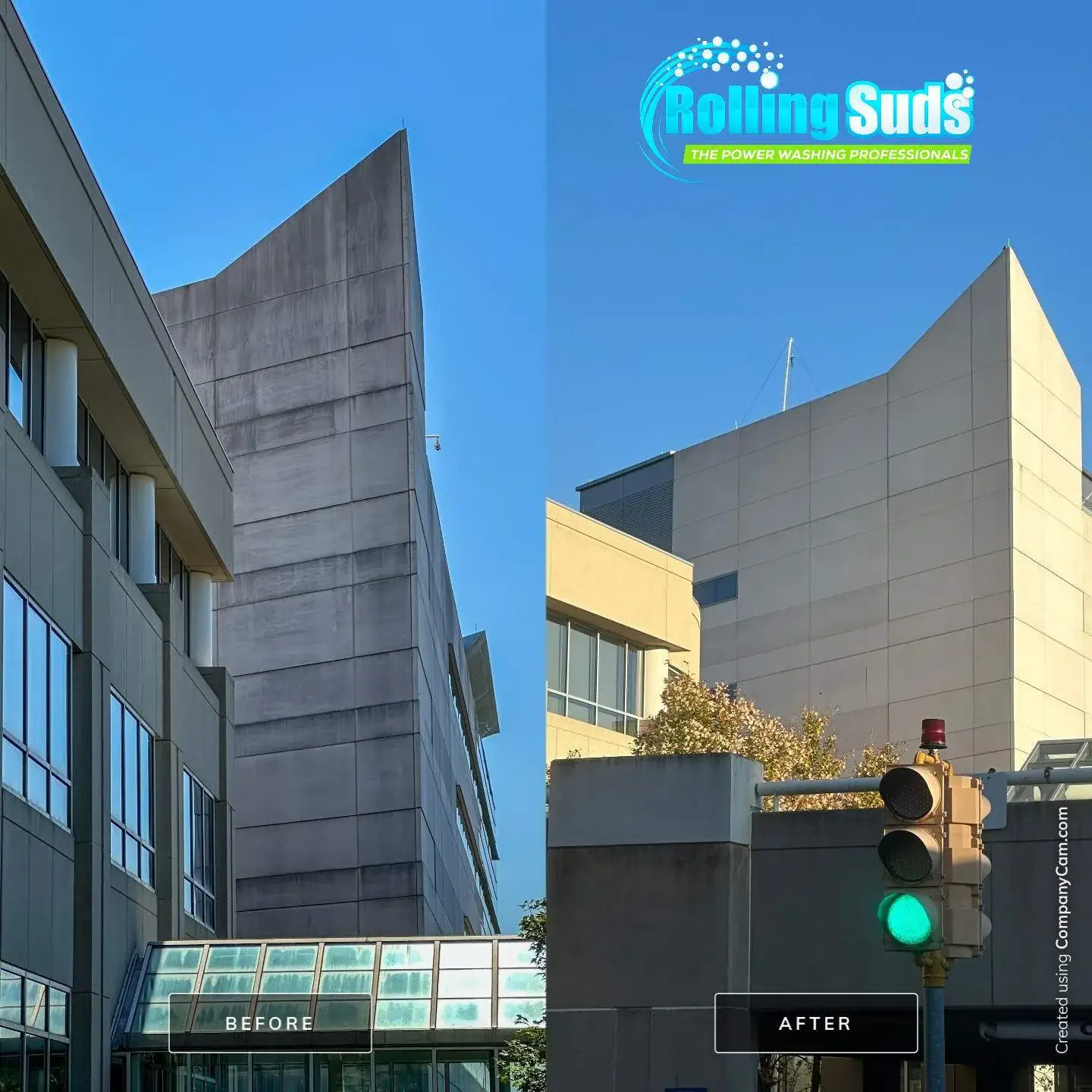 Before and After pictures of a commercial work