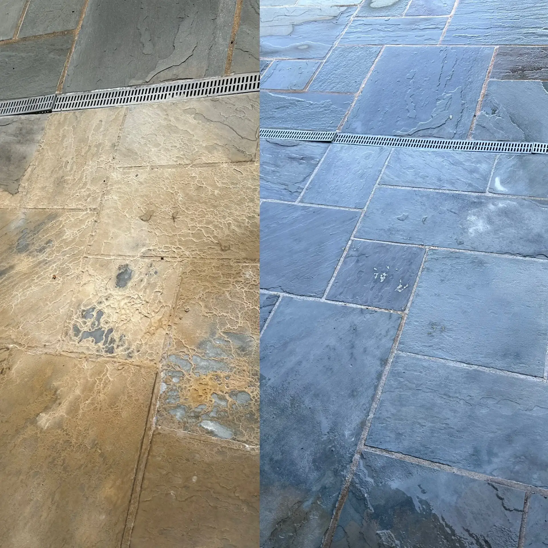 Before and After pictures of a landscaping work