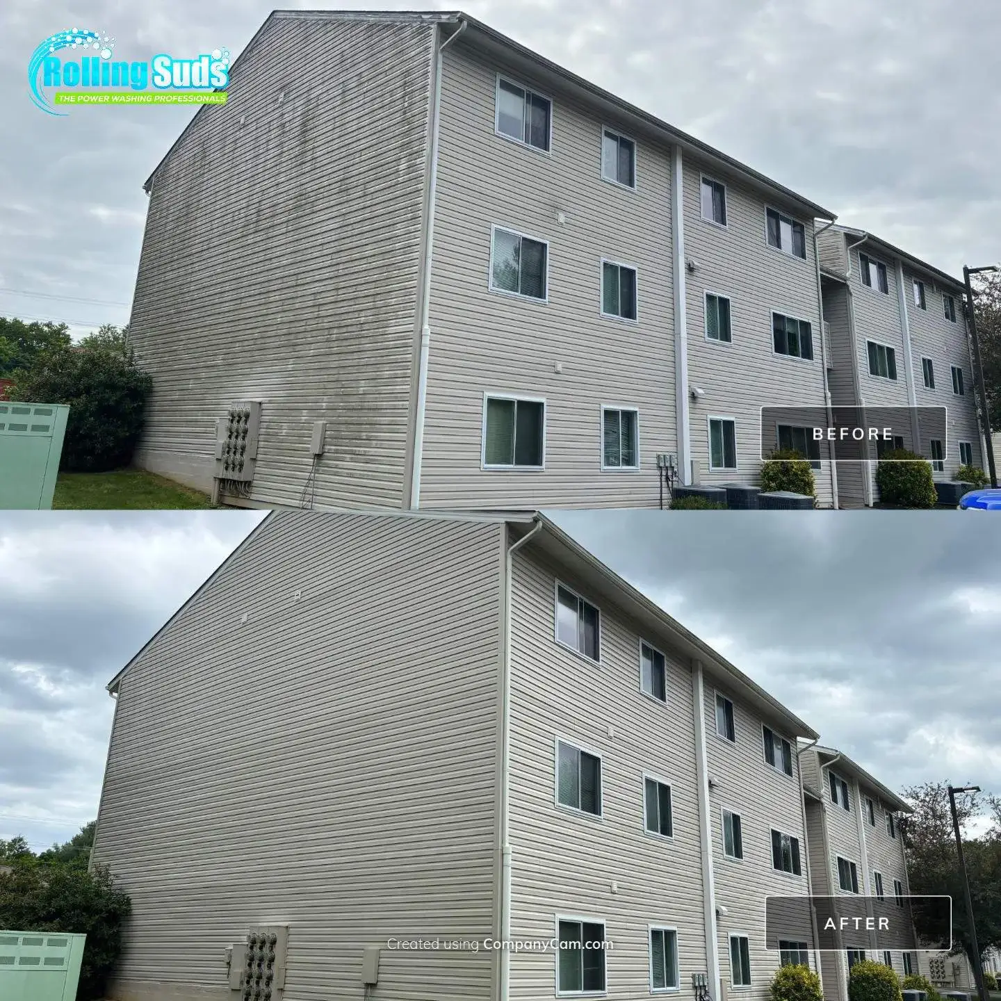 Before and After pictures of a residential building
